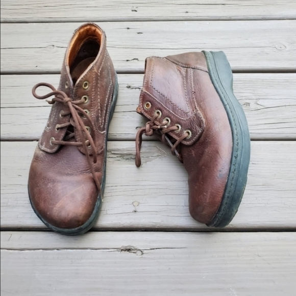 Birkenstock Footprints Carson Distressed Brown Leather Lace Up Ankle Boots 42 - Picture 1 of 9